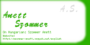 anett szommer business card